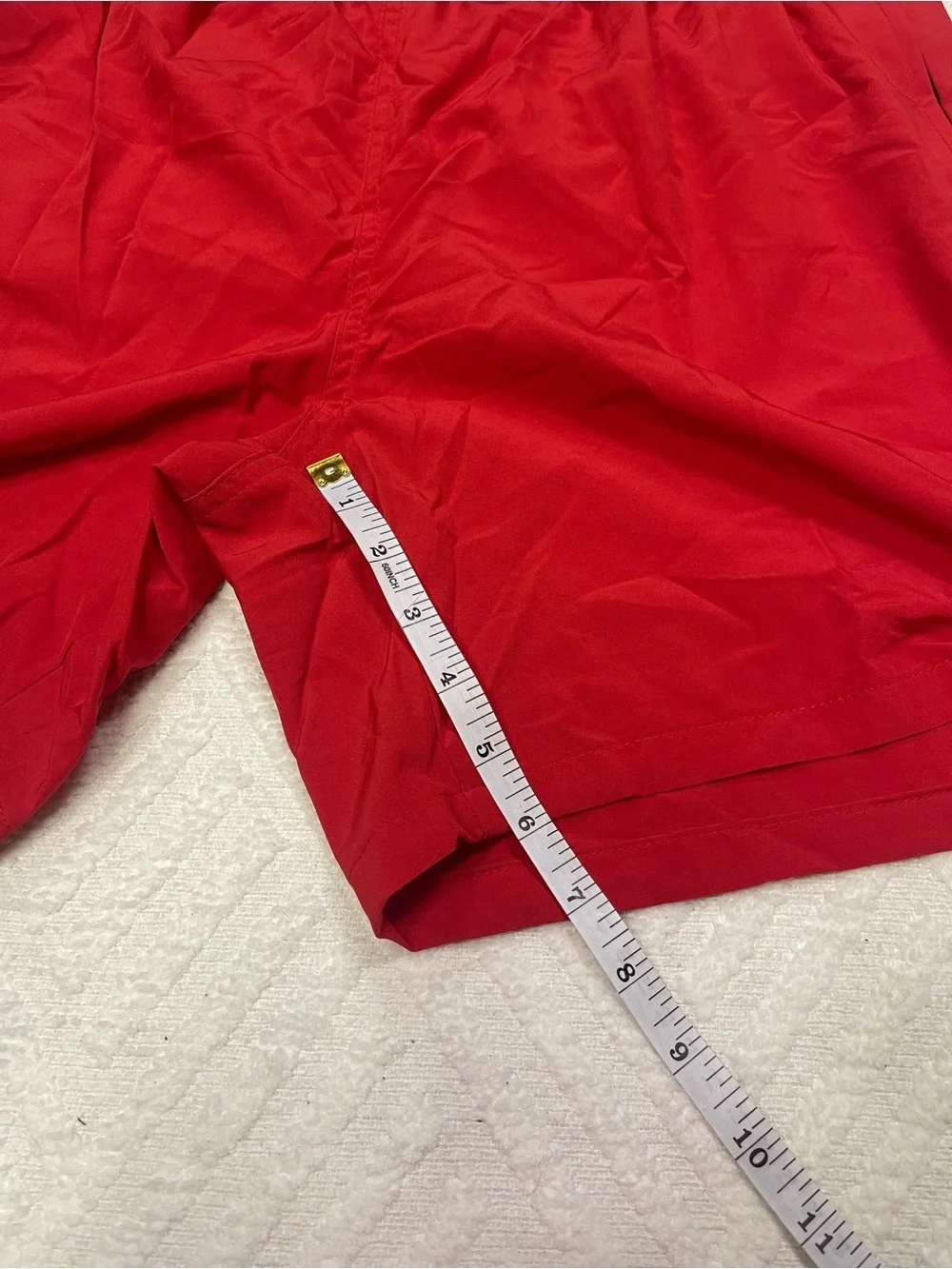 Arcweg Men's Red Swim Shorts Mesh Lined Zipper Pocket Size M